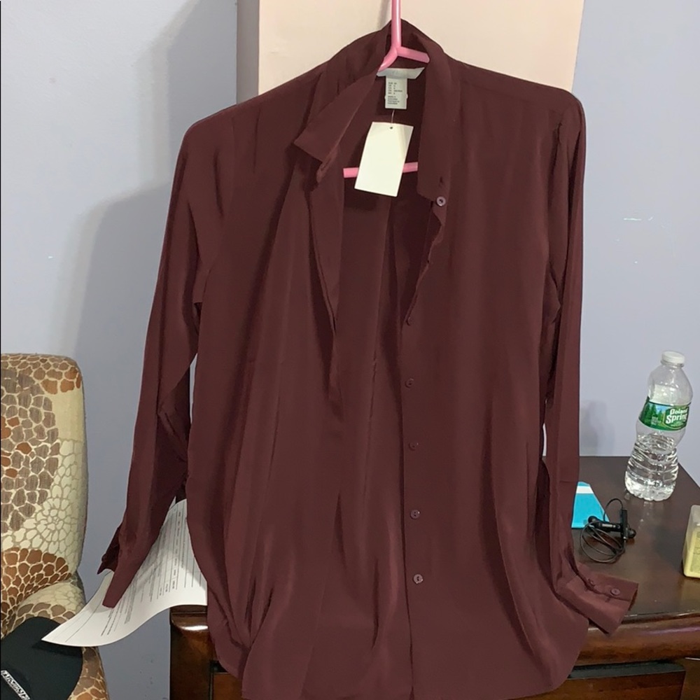 Maroon Satin Shirt